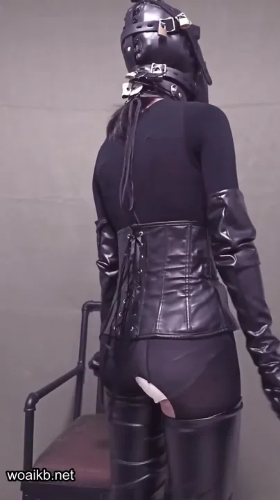 Asian Girl Leather Bondage, Tied To Chair Orgasm