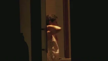 skinny girl caught naked through window