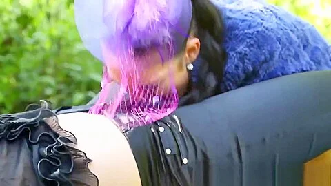 Glam clothed lesbos toy