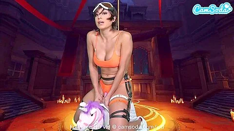 Sexy Cosplay As Tracer- Overwatch M