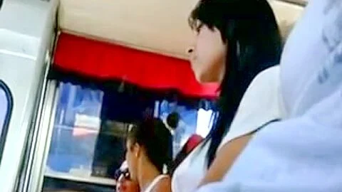 Sexy asian girl in Dickflash bus cought on candid cam by our public flash hunter