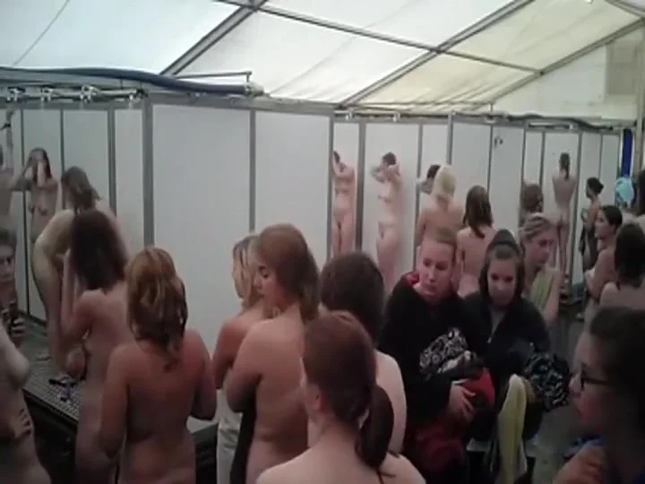 Fit babe spied nude in shower
