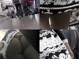 Sexy mini skirt on a bubble butt in accidental upskirt
