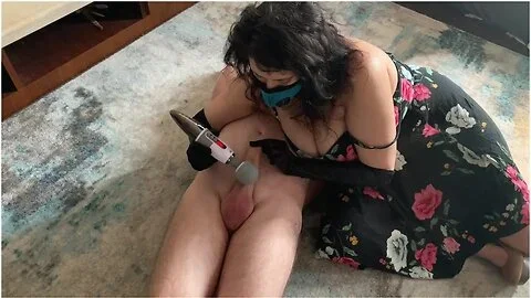 Mistress Feeds Cum Filled Condom To Sub After Edging, Orgasm Denial