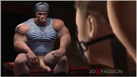World War II. Young blonde police officer in restraints gets fucked hard by russian soldiers