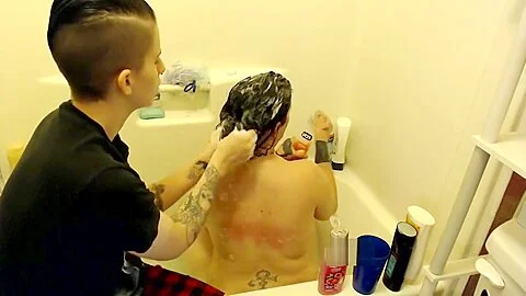 CFNF 1 Scrubbing & Lathering MILF in Bathtub