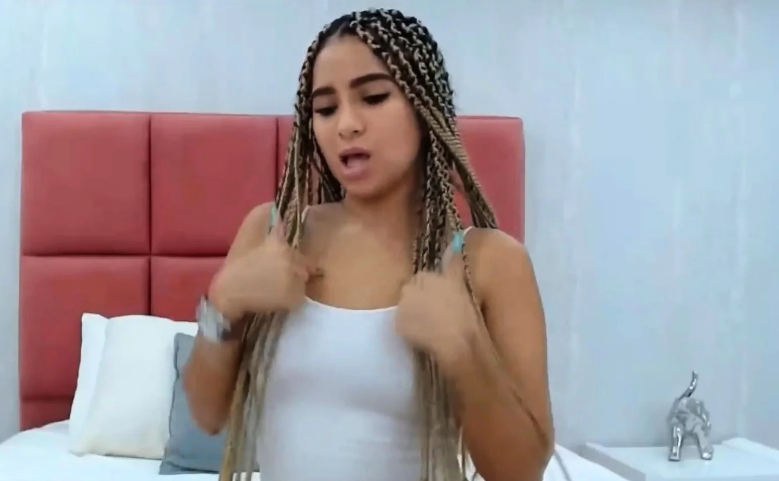 Cute ebony with dreadlocks Wildly Rides to show you