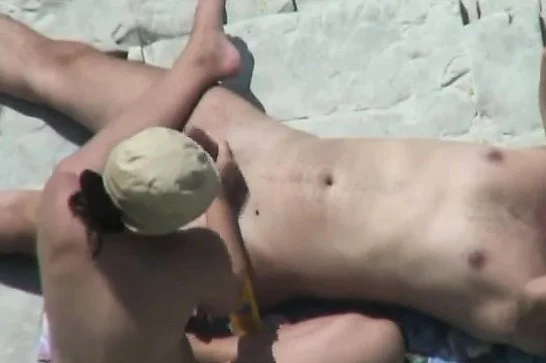 Public Handjob at Nude beach