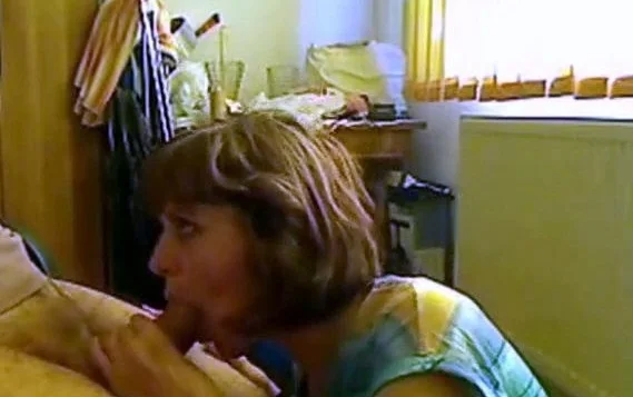 Mom gives young neighbor a blowjob - amateur homemade video
