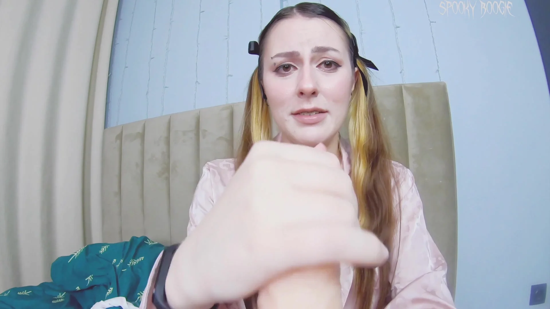 Pov: Stepfather Made Cutie With Ponytails To Suck His Dick