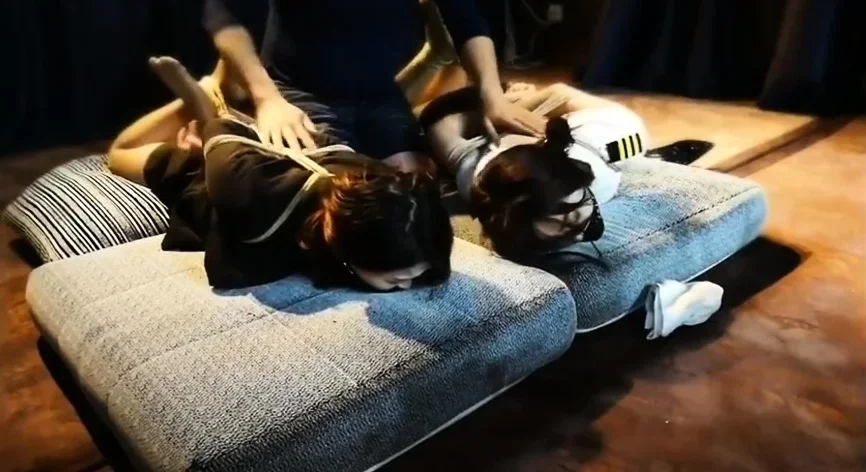 Chloroform two girl limp feet play