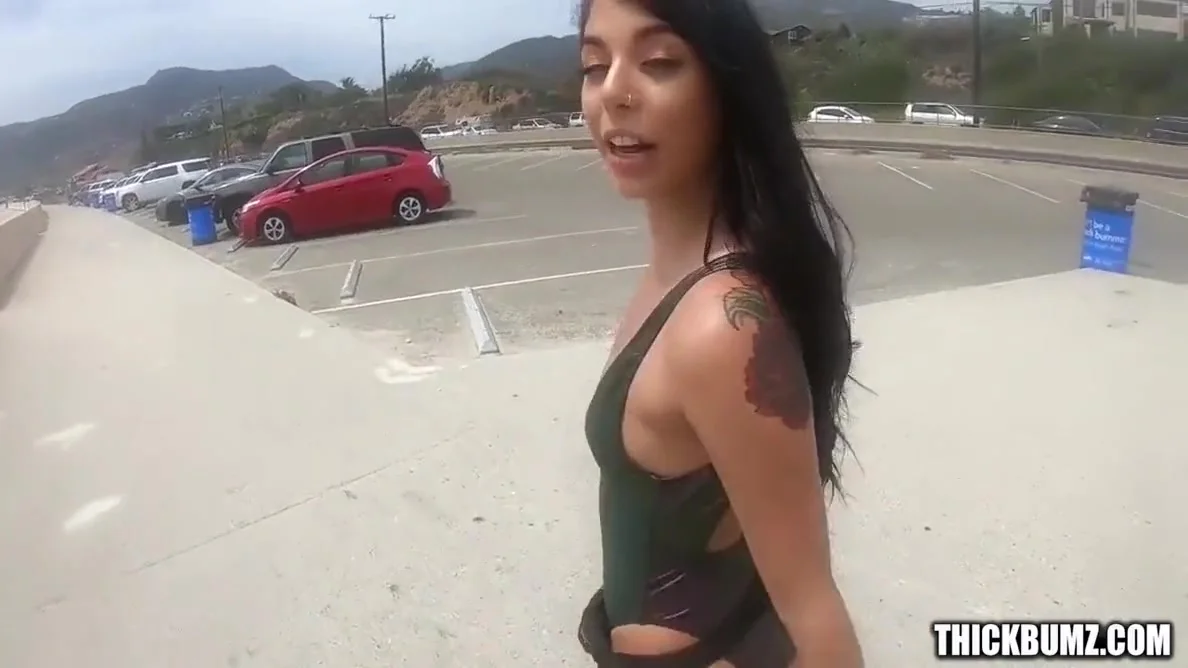 Gina Valentina In Latina Twerks Thick Ass At Beach And On Cock