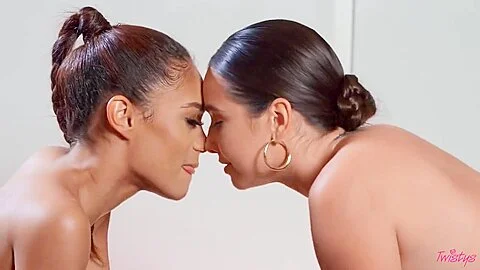 Glamorous Black Chick Pleasuring Girlfriend With Her With Scarlit And Karlee Grey