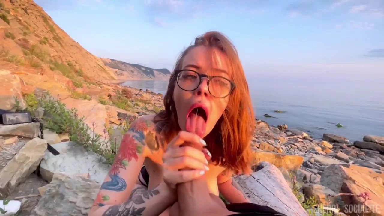 Took Her Dick In Her Mouth Right On The Beach