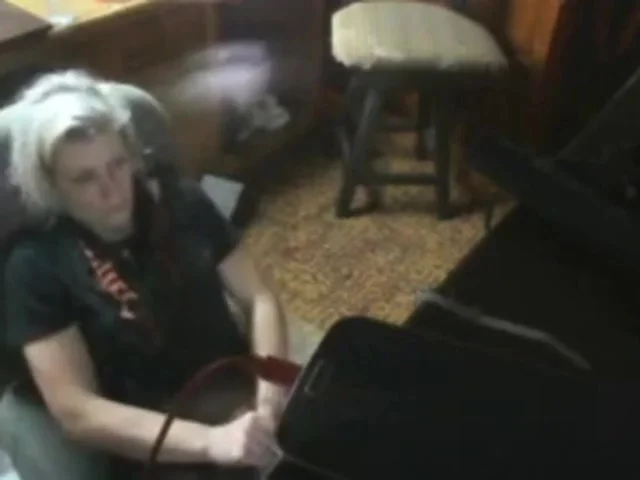 Hot Short Haired Blonde Freak Bangs Her Pussy In The Ba