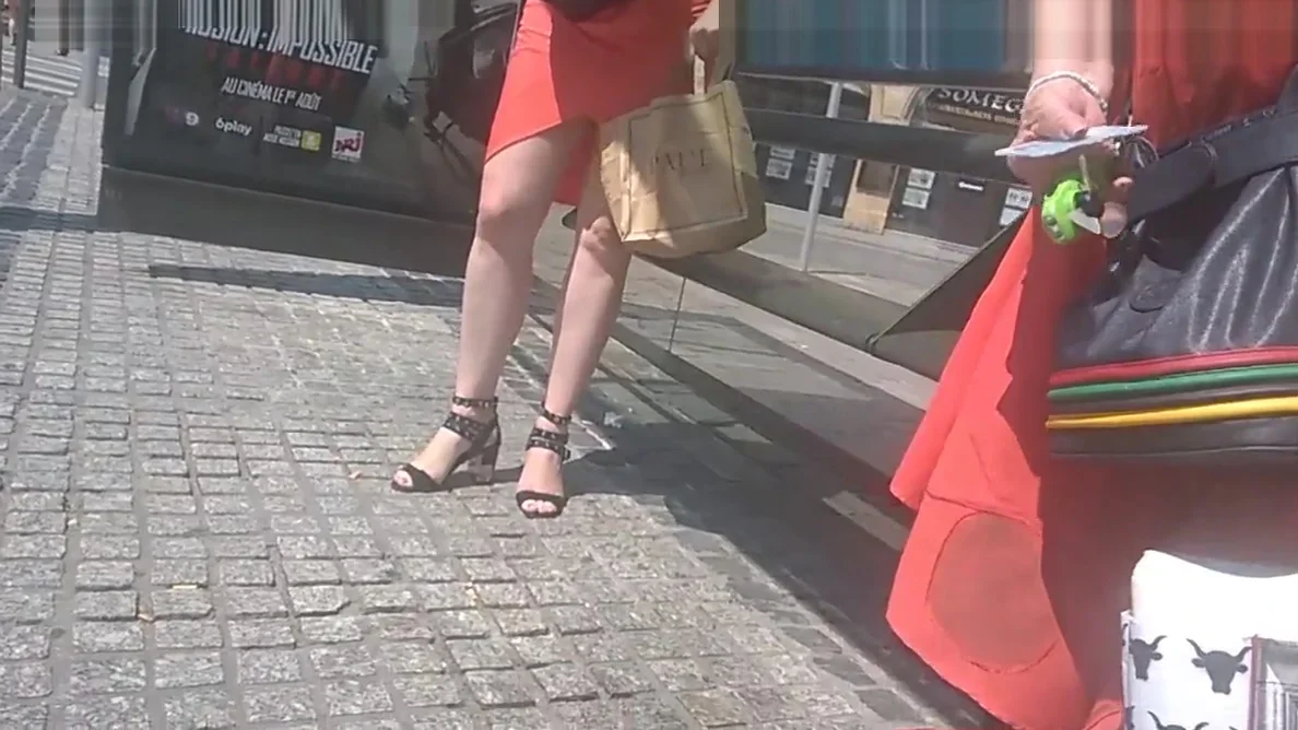 Sexy legs waiting for the bus final