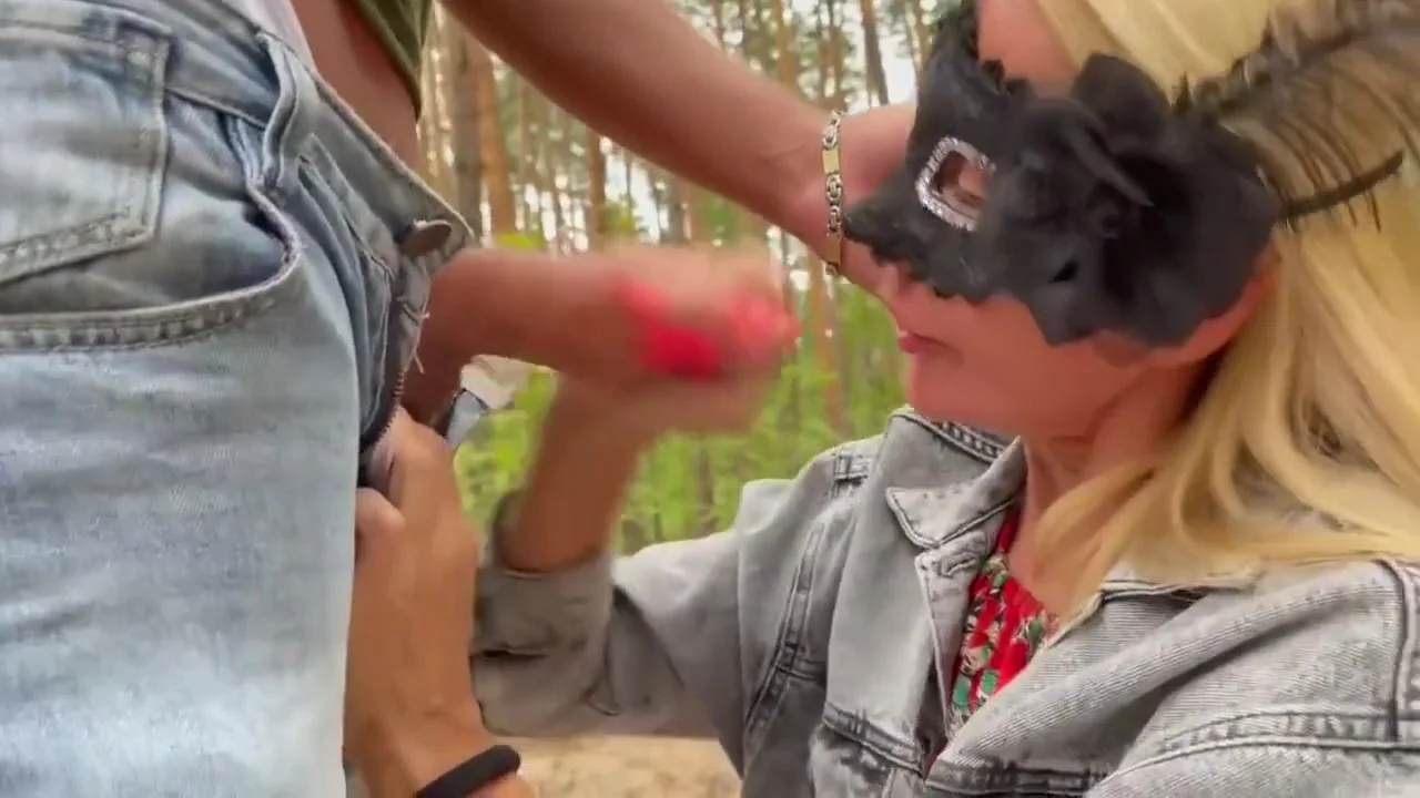 A Public Place. A Lover Of Passionate Blowjob Met A Guy In The Forest And Sucked Him Off