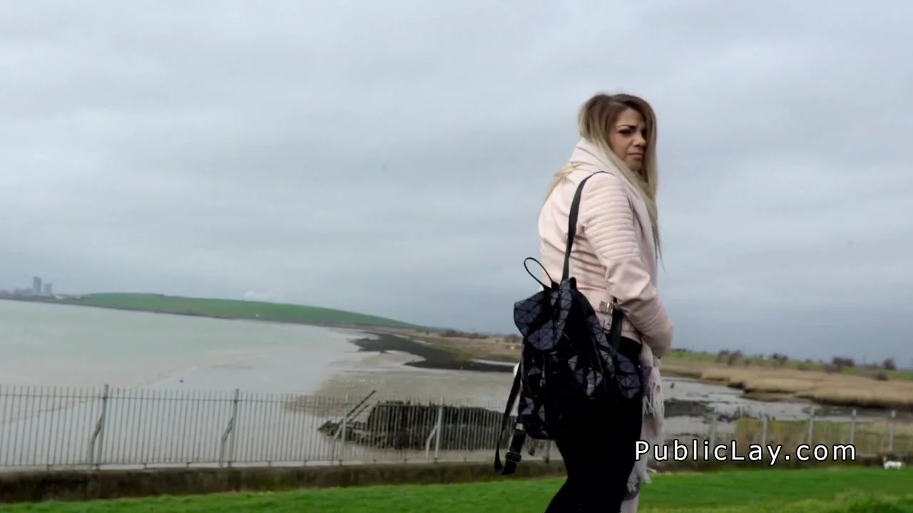 Czech babe fucks British cock in public