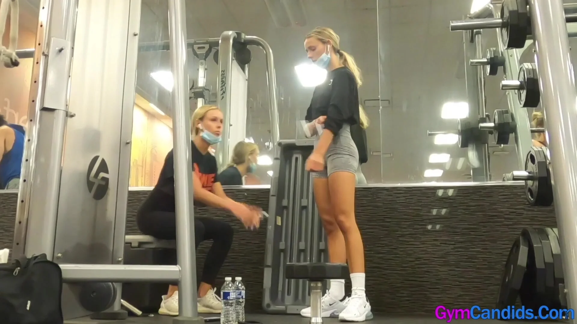 Hot Slim Fit Skinny Blonde Fake twin Step sisters in Tight Spandex
