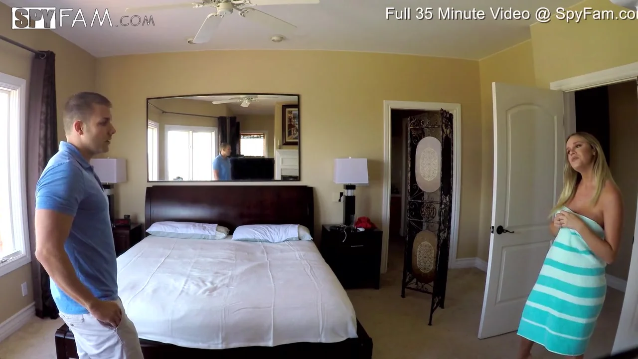 Step Brother Caught Peeping By Step Sister By The Pool - SpyFam