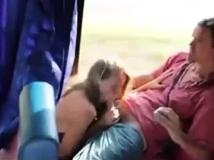 Public blowjob in bus