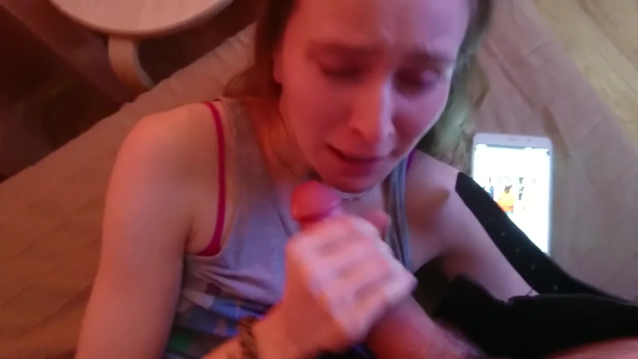 Rough force sex: girl suddenly fucked at home. Big cock, sloppy blowjob POV