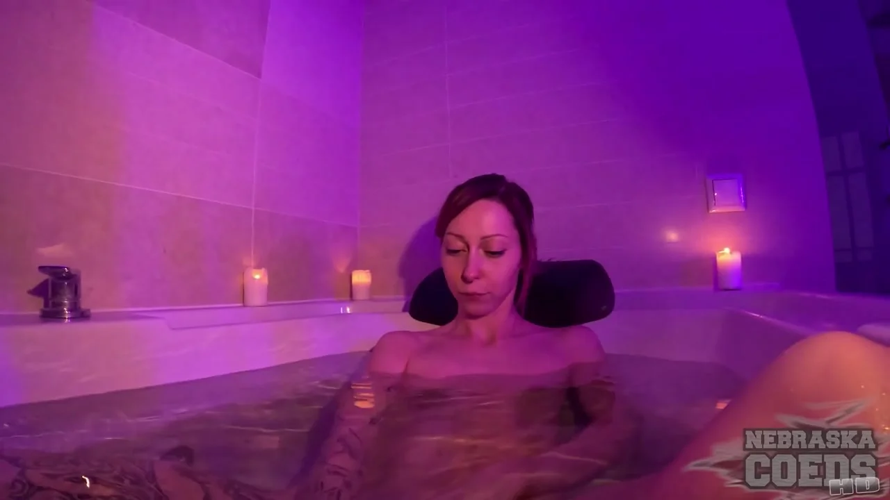 Candle Lit Hot Tub Masturbation Pretty Bleika Jills With A Dildo Underwater