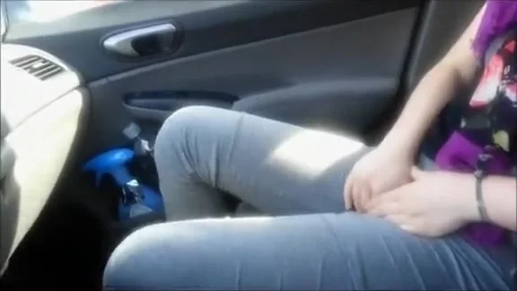 Peeing her pants and getting back in the car