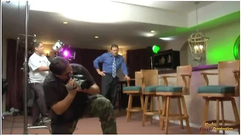 Two Brunette Chicks Get Double Penetrated By Three Guys With Dog Masks