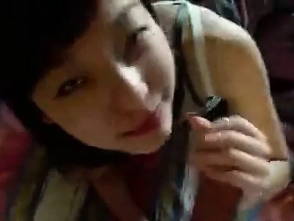 Girl gets her asian face suck a cock