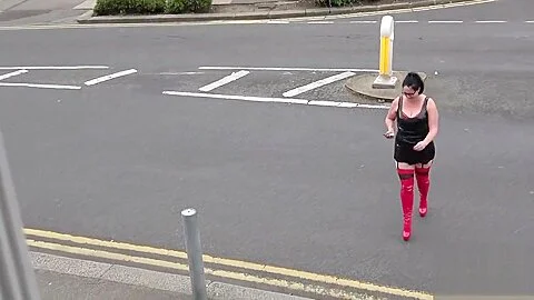 Fat submissive in latex