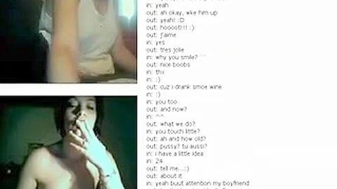 French lady showing stuff #Chatroulette