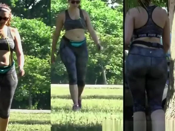 Big ass woman wearing tight sports clothes