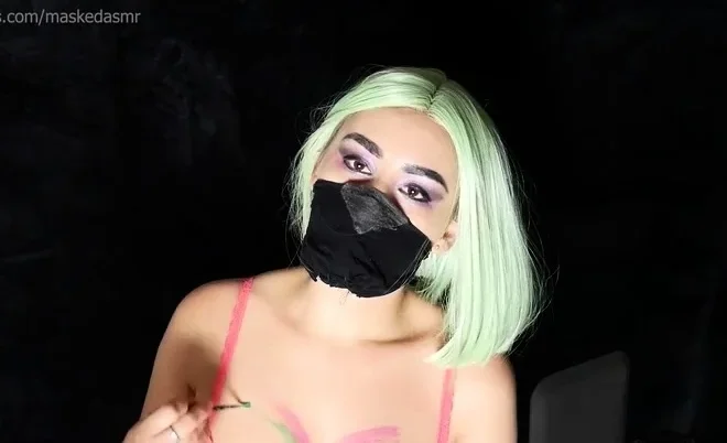 Masked ASMR Painting On A Open Canvas