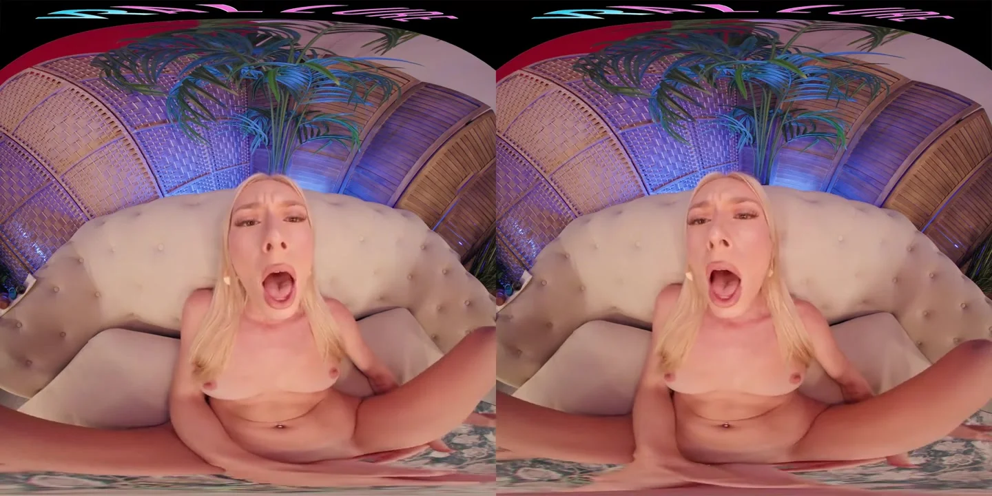 Big tit blonde plays with her toys in virtual reality