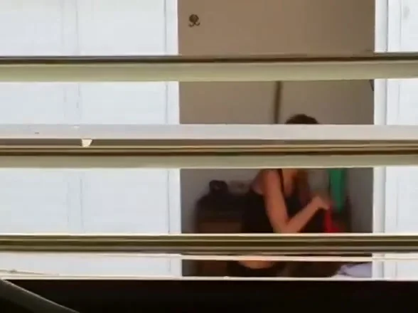 Neighbor wearing black panties and top