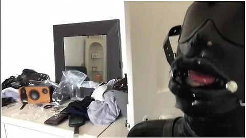 Latex Hood Mouth Gag Blowjob
