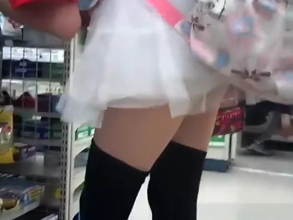 Asian teen 18+ upskirted in the supermarket