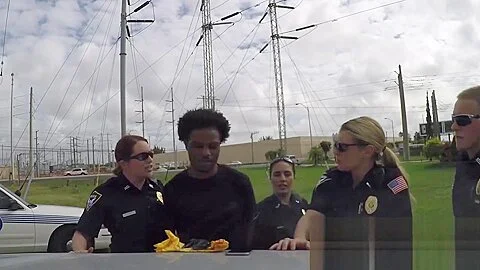 Naughty MILF officers want a rock hard bribe balls deep