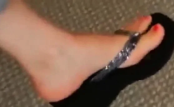 Pretty feet red nail polish