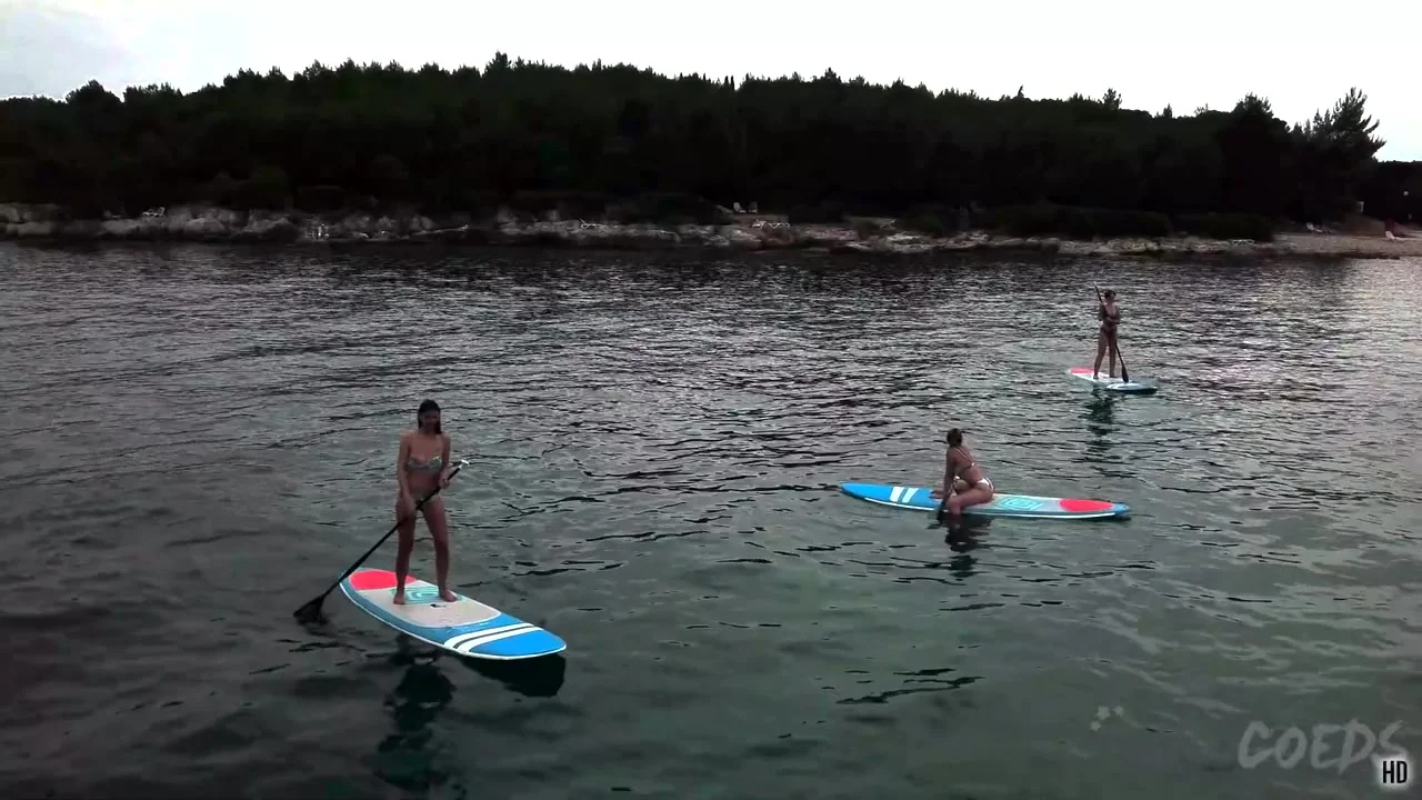 Paddle Boarding And Sunbathing Babes On Vacation Miss Pussycat With Rebeka Ruby Adriana And Sammy