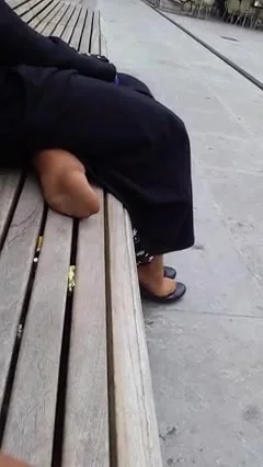 candid nylon feet