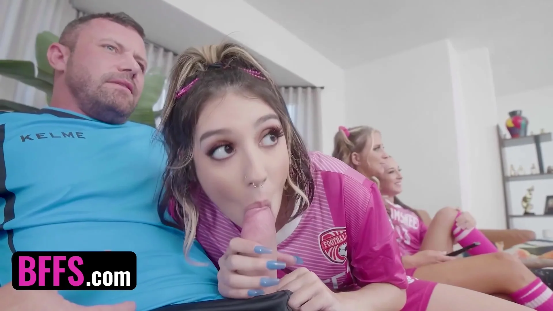 Von Doom, Freya Von Doom And Macy Meadows In Soccer Girls Take Turns Riding Their Trainers Dick