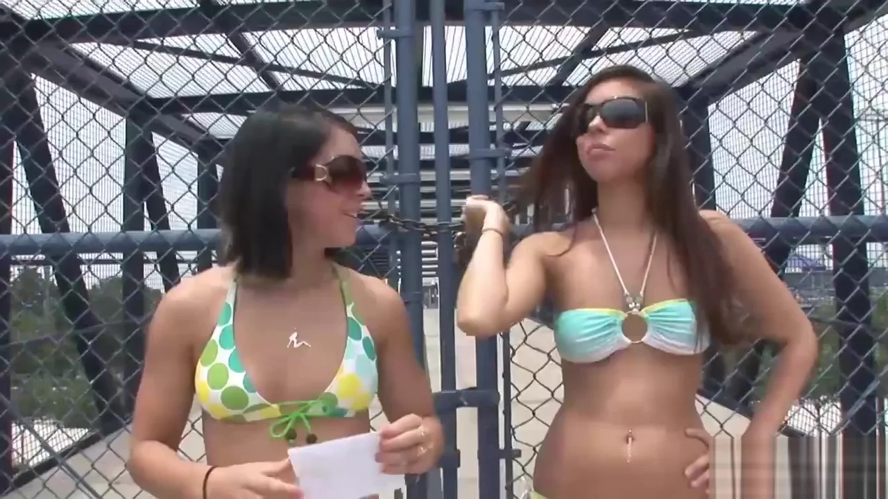 Smoking hot babes get naked outdoors