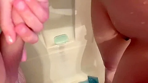 Shower sex! She loves gagging and deepthroating my cock!! Facial cumshot.
