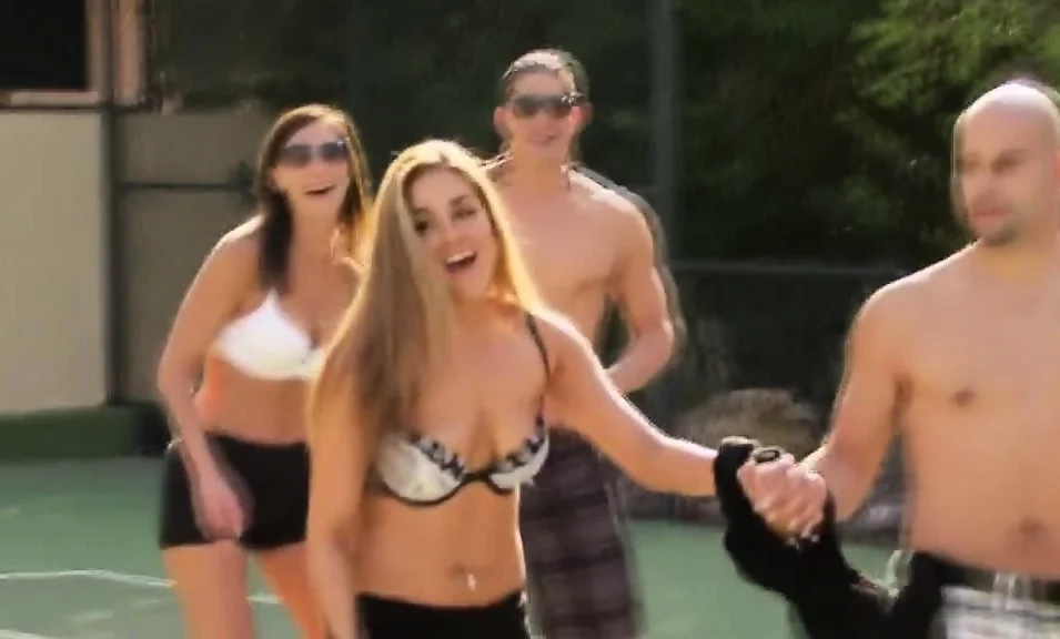 Summer vibes with sensual swinger sex games outdoors.