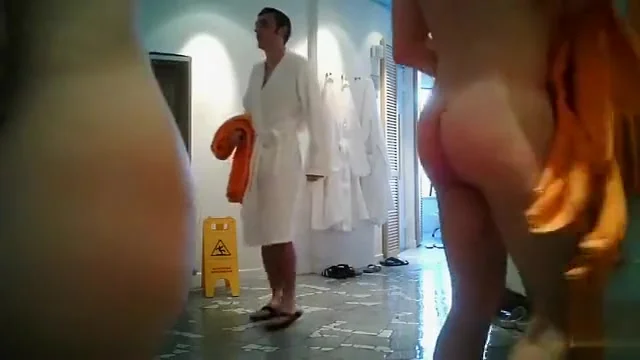 Naked bodies on at spa