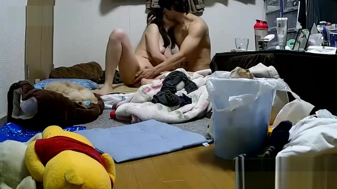 Family camera cracked perverted long-haired man holding his girlfriend ass