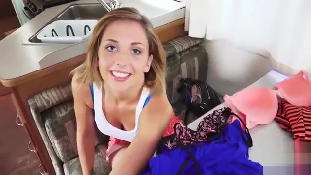 Kelly Greene sucking and riding in an RV