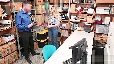 Blonde teen 18+ with nice big ass busted because she stole